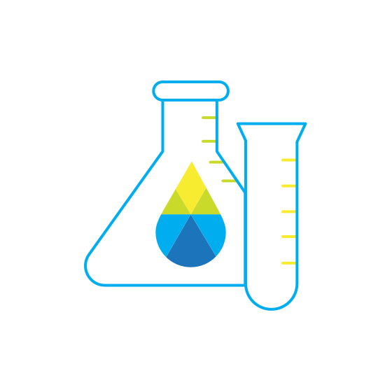 Laboratory flasks icon