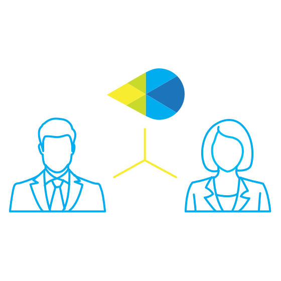 Two people connected icon